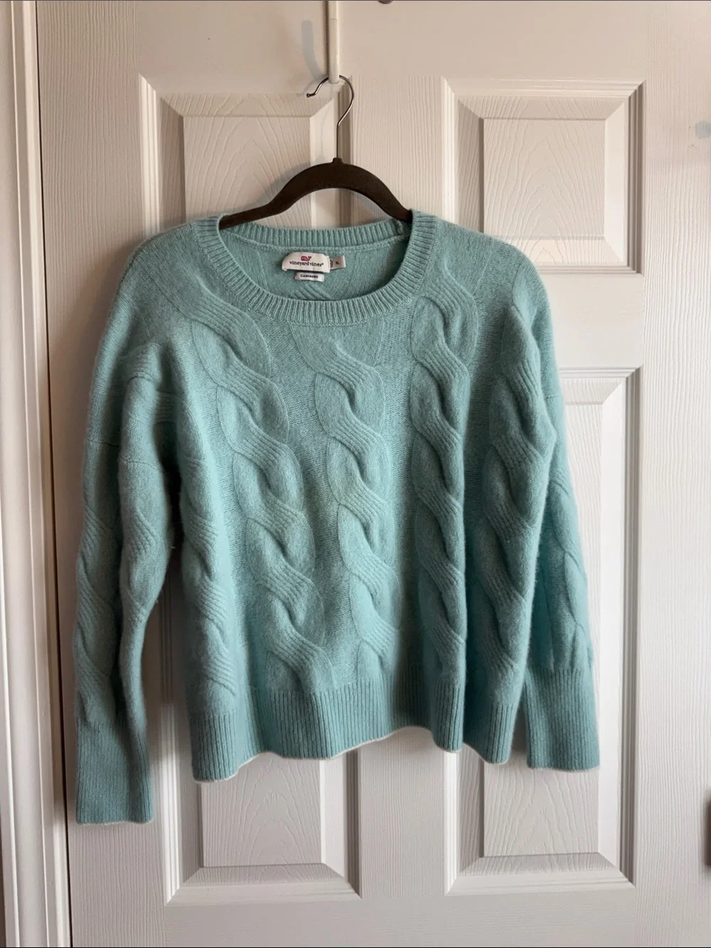 Vineyard Vines Cashmere Sweater in Pale Aqua